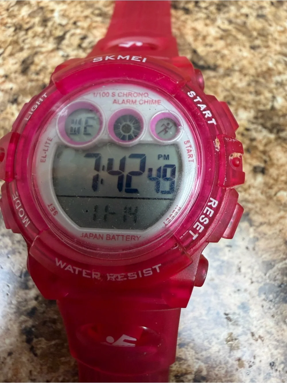 SKMEI 1451 Pink Digital Sport Watch 5ATM Alarm Chronograph Backlight